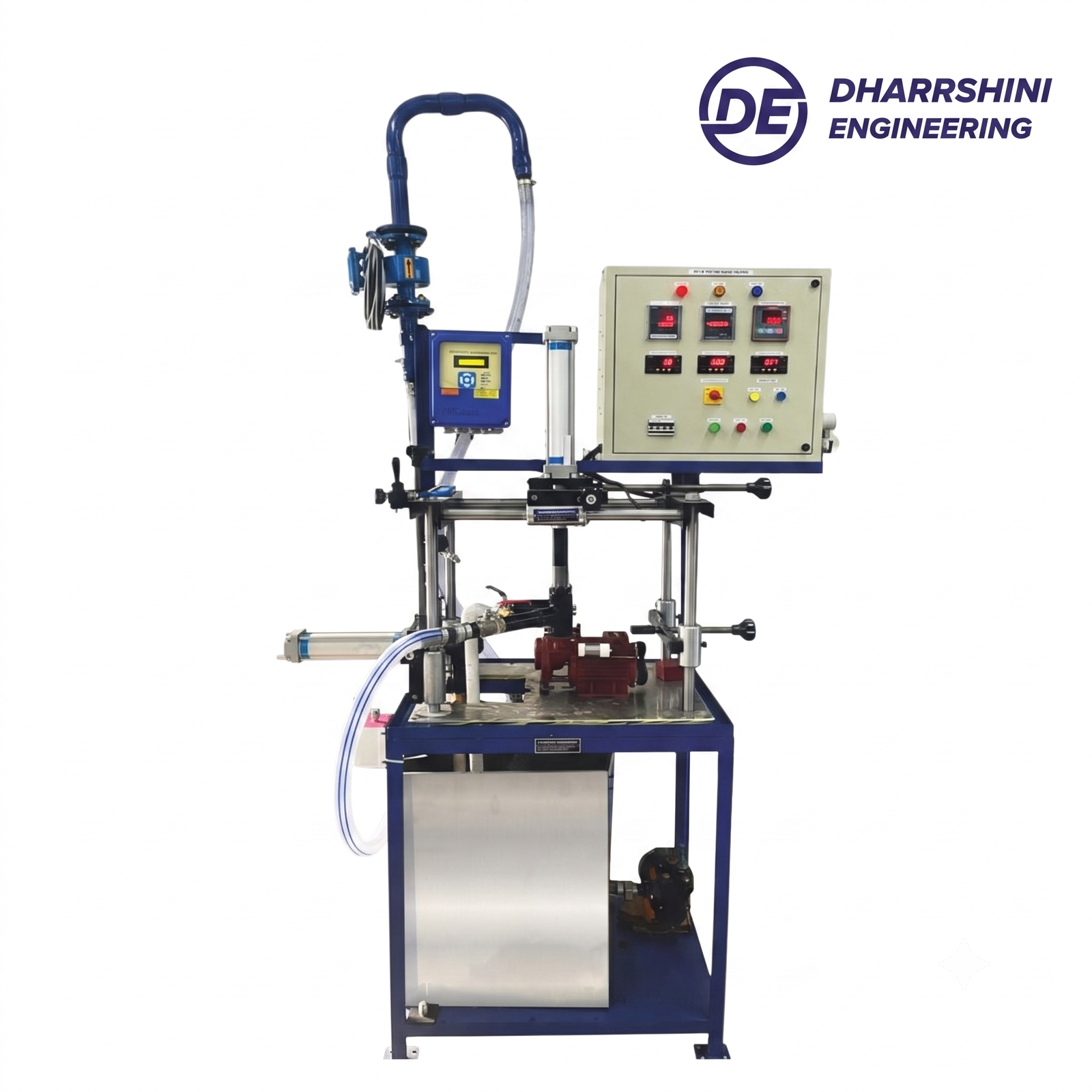 Pump testing machine with digital flow meter and control panel manufactured in Coimbatore